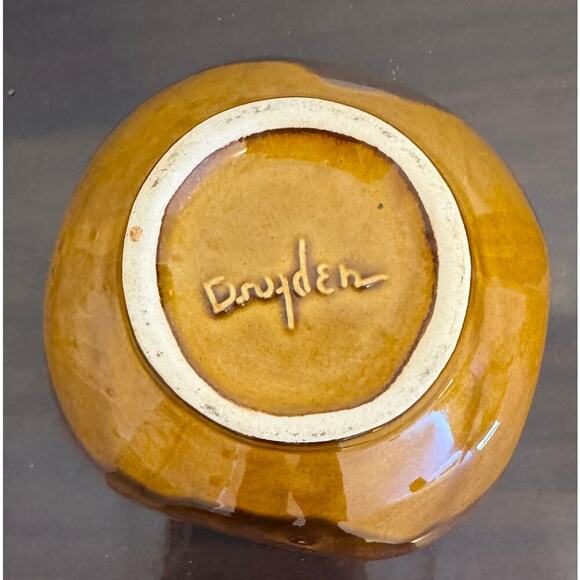 DRYDEN Vintage Mid-Century Pottery Drip Glaze Bowl - Picture 3 of 3